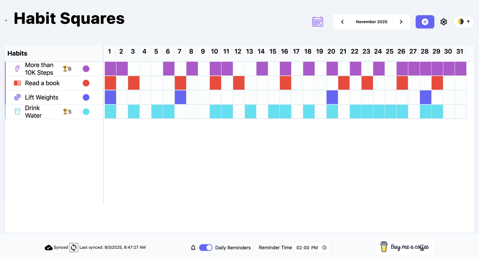 Habit Squares Preview