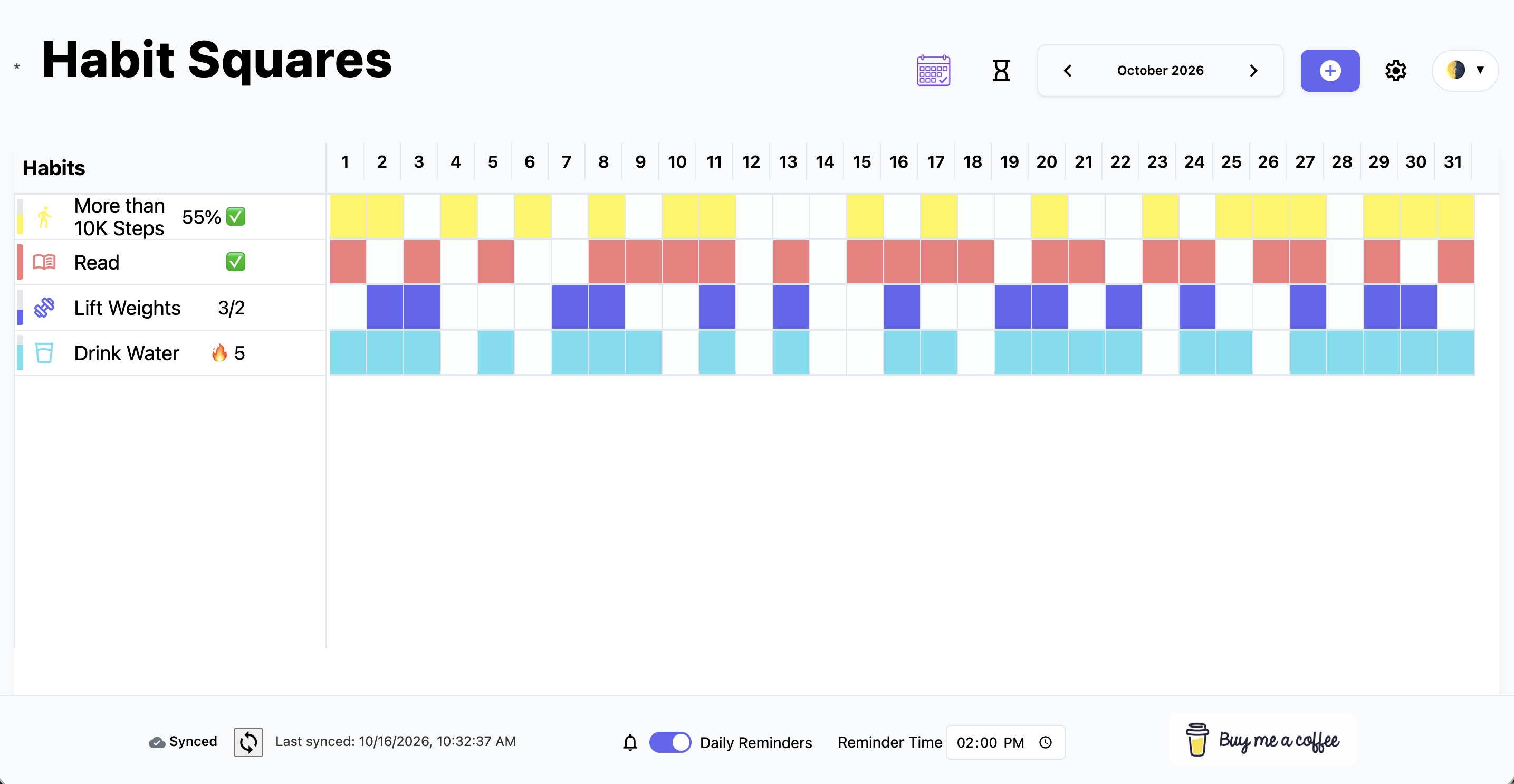 Habit Squares Preview